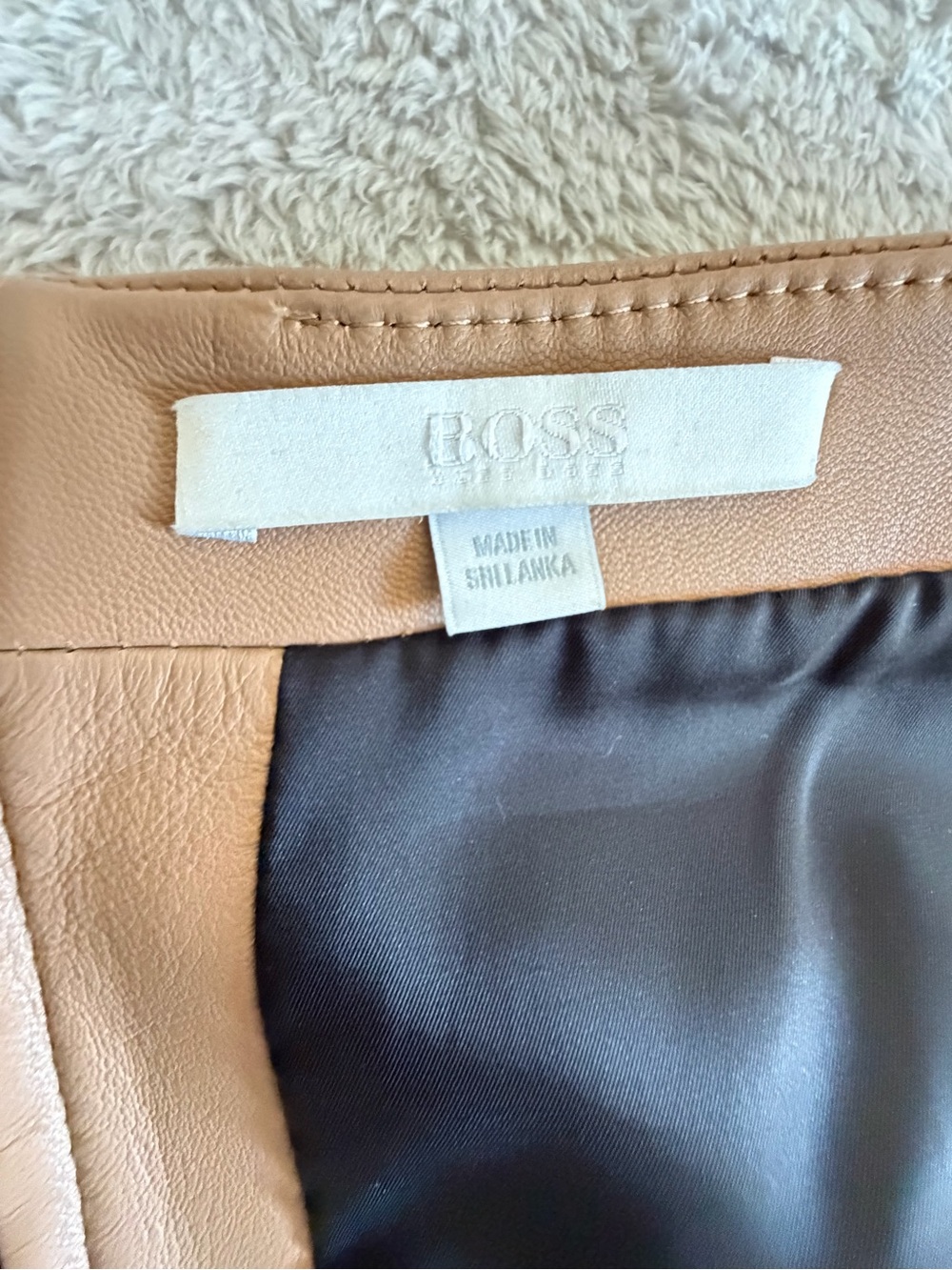 Hugo Boss "Selrita" Lamb Leather Pencil Skirt 12 - Picture 7 of 9
